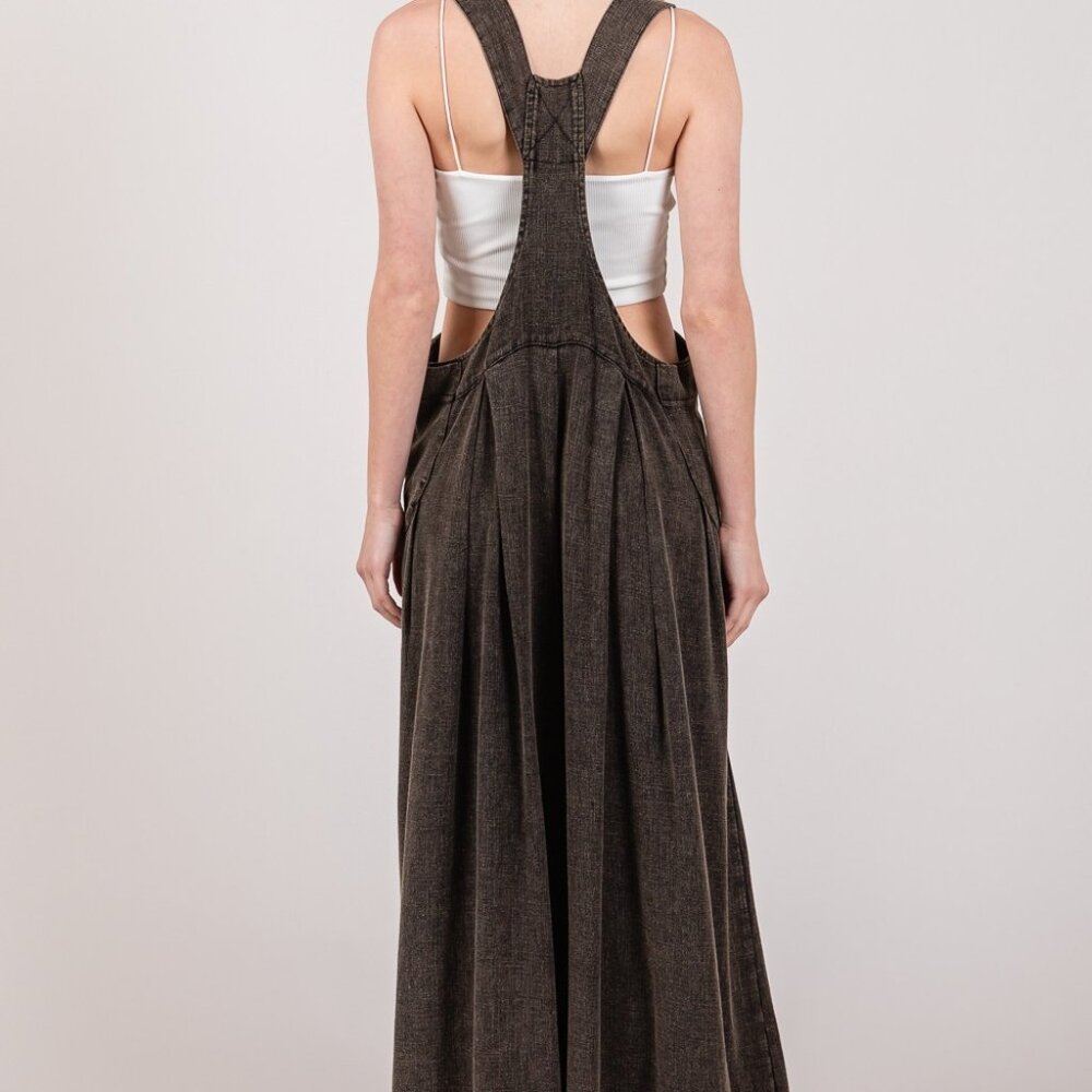 SAGE + FIG Full Size Wide Strap Wide Leg Overalls - Picture 2 of 3